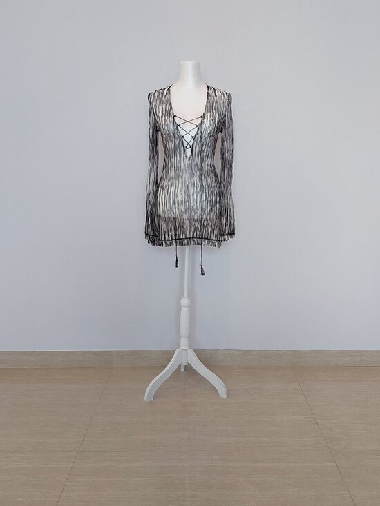 Exquisite Missoni Mare Knit Fringe Lace-Up Cover-Up - IT 46 US10 (L) - Picture 5 of 10